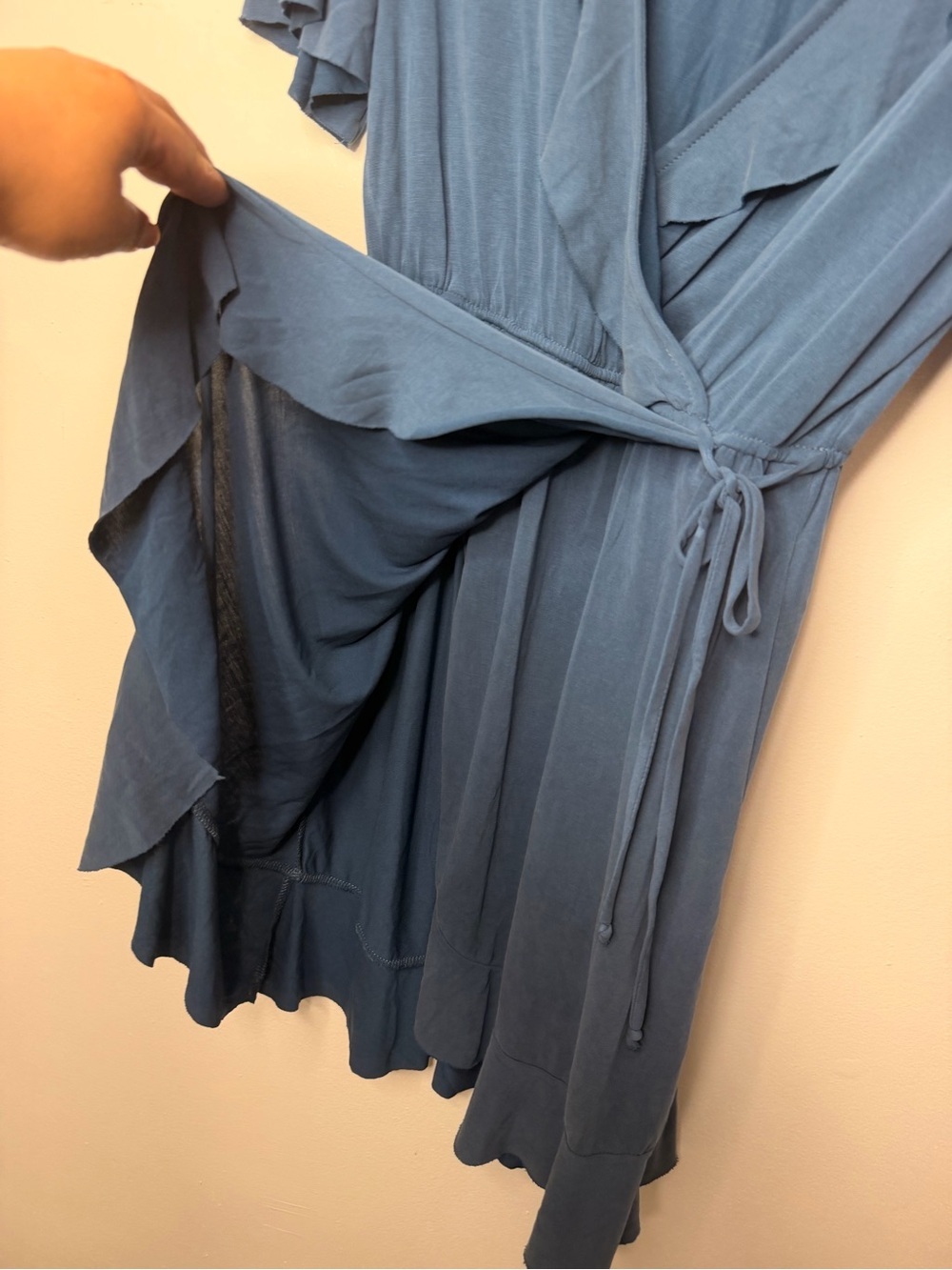 Francesca's Collections Blue Tie-Front Dress - Picture 2 of 6